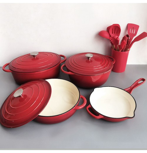 Cast iron enamel kitchen utensils pots and pans kitchenware