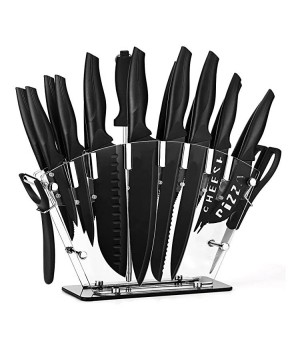 Everrich Protection Butcher Classic Utility Cuchillos Chef Stainless Steel Kitchen Knife Set With Acrylic Stand