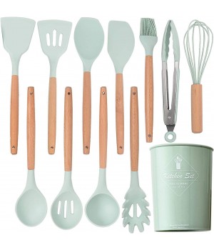 Factory 12 Pcs Kitchen Utensils Set Silicone Dishwasher Safe Kitchen Gadgets Utensil Set with Holder