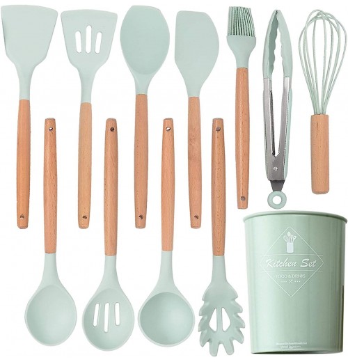 Factory 12 Pcs Kitchen Utensils Set Silicone Dishwasher Safe Kitchen Gadgets Utensil Set with Holder