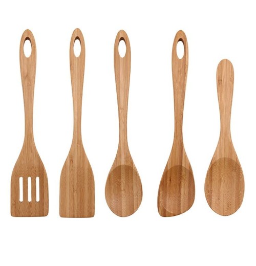 Bamboo Set OEM Custom Logo cook utensil set wooden wood spatula Home and Kitchen tools accessories utensils