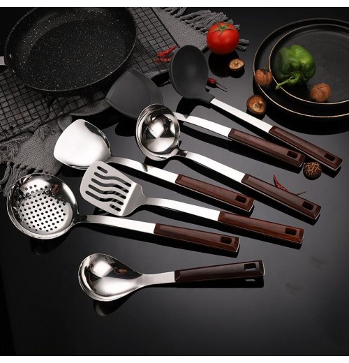 Stainless Steel Kitchen Tool Gadget Wood Clamp Holder For Kitchen Cutlery Utensils And Spoons Set