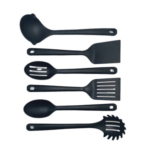 BPA Free Dishwasher Safe RPET Utensils Set Kitchen Cooking Black Utensils