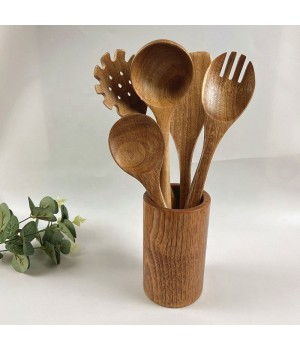 Kitchen Utensils Set Wooden Cooking Utensil Set Non-Stick Pan Kitchen Tool Wooden Cooking Spoons And Spatulas Wooden Spoons