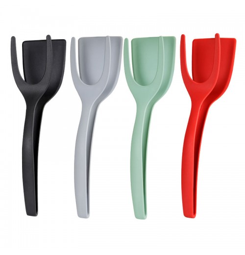 2 In 1 Grip And Flip Spatula Tong Egg Flipper Spatula Multi-purpose Non-Stick Kitchen Shovel For Bread Fish Pancake Toast