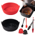 Multifunction Silicone Air Fryer Liners Set Round Oven Basket Kitchen Accessories Bakig Pots With Oven Mitts