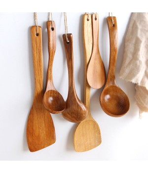 wholesale cooking utensil set wooden spatula woup spoon