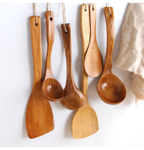 wholesale cooking utensil set wooden spatula woup spoon