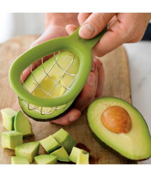 Wholesale Custom Home Gadgets Pp Green Eco Multifunction Fruit Slicer 3 In 1 Scoop Cool Kitchen Cutter Avocado Tool