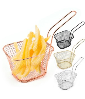 Mini French Fries Basket Stainless Steel Chips Frying Basket Strainer Fryer Cooking Chef Basket Colander Tool Kitchen Gadgets