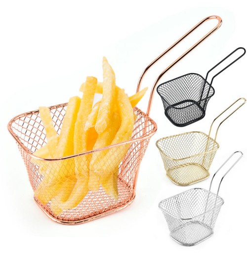 Mini French Fries Basket Stainless Steel Chips Frying Basket Strainer Fryer Cooking Chef Basket Colander Tool Kitchen Gadgets