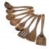 Wooden Spoons for Cooking Teak Utensils Set Wood Spatula for Nonstick Cookware Kitchen Utensils Set 8 Wood Utensil Sets