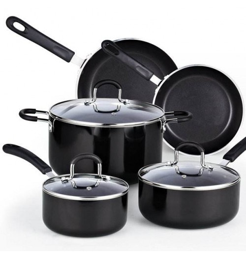 8 Piece Black Household Items kitchen ware set kitchen tool set cookware set non stick