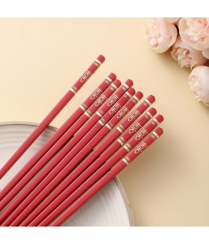 High Quality Reusable Gift Set Spring Festive Red Alloy Fiberglass Chopsticks Dishwasher Safe Metal Utensils Wedding Home Party