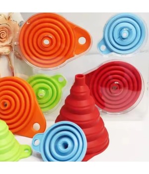 BPA Free 6 Sizes Foldable Silicone Funnel For Kitchen Gadgets Professional Kitchen Gadgets