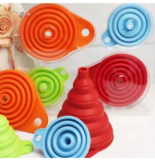 BPA Free 6 Sizes Foldable Silicone Funnel For Kitchen Gadgets Professional Kitchen Gadgets