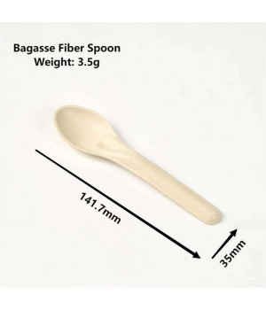 Hot Selling Molded Fiber Bagasse Pulp Spoon Eco Friendly Disposable Utensil Canteen