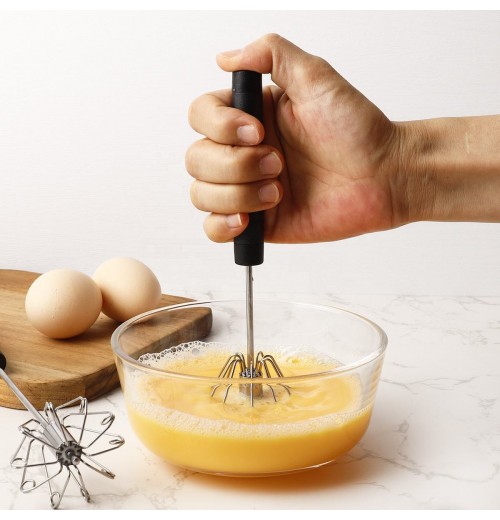 Convenient Easy To Use Home Kitchen Baking Tool Multifunction Stainless Steel Cream Coffee Manual Press Egg Beater Hand Mixer