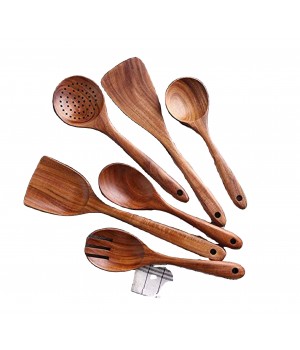 Wooden Kitchen Utensil Set Cooking and Serving Utensils Spatula Spoons for Cooking Nonstick Cookware Handmade by Natural Acacia